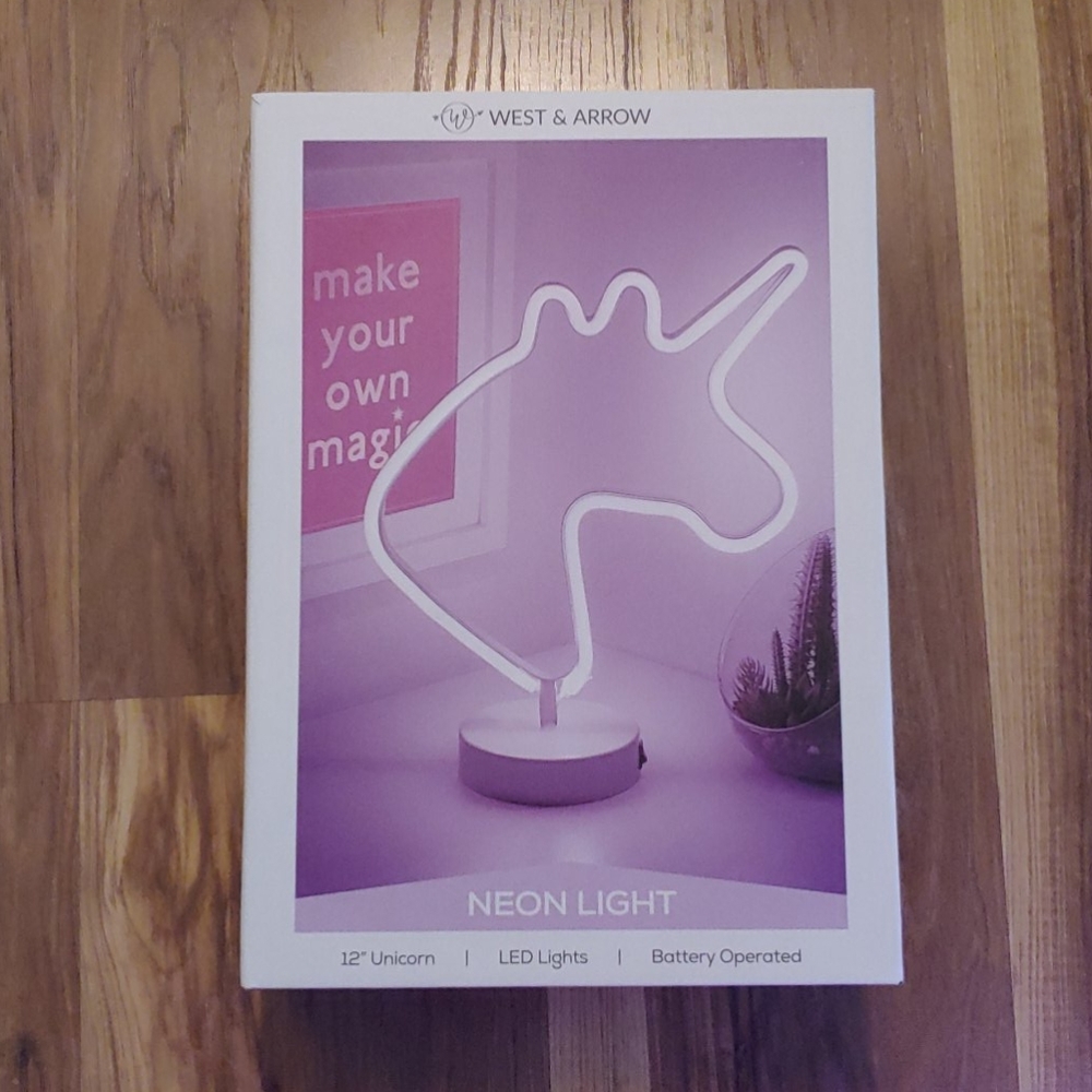 🎁West & Arrow 12" Purple LED Unicorn Light NIB - Picture 2 of 4